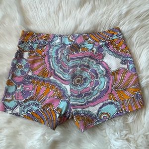 Trina Turk Corbin 2 Shorts Retro Psychedelic Pattern